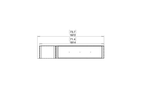 Ecosmart Fire Flex 68RC.BXL Right Corner Fireplace Insert - Black Finish / Stainless Steel Burner - ESF.FX.68RC.BXL